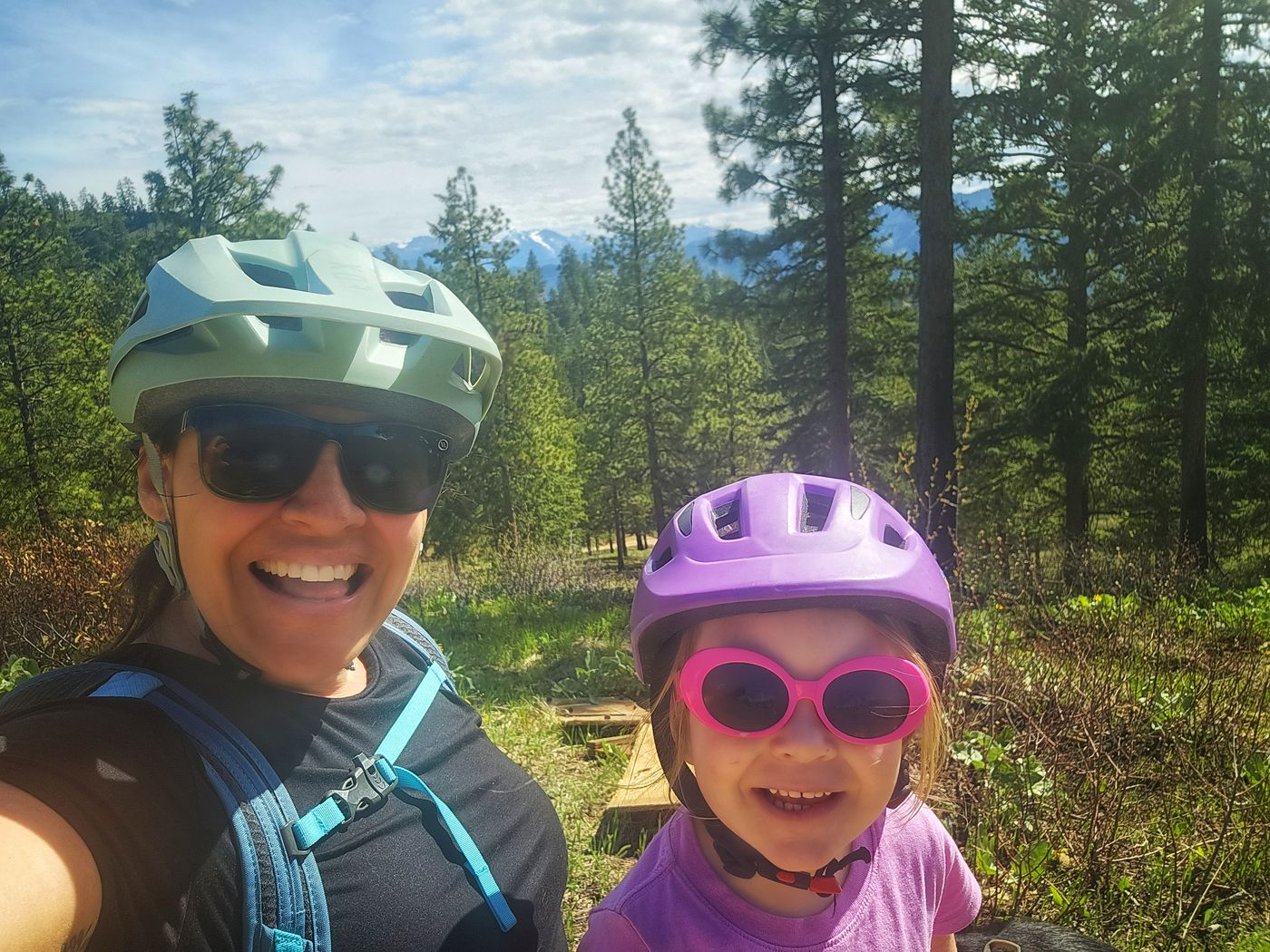 Mountain biking together