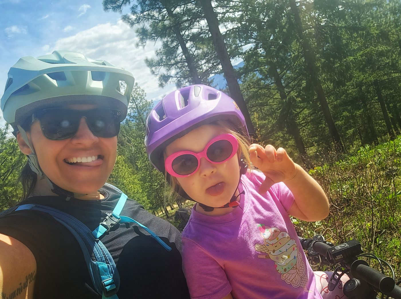 Mountain biking together